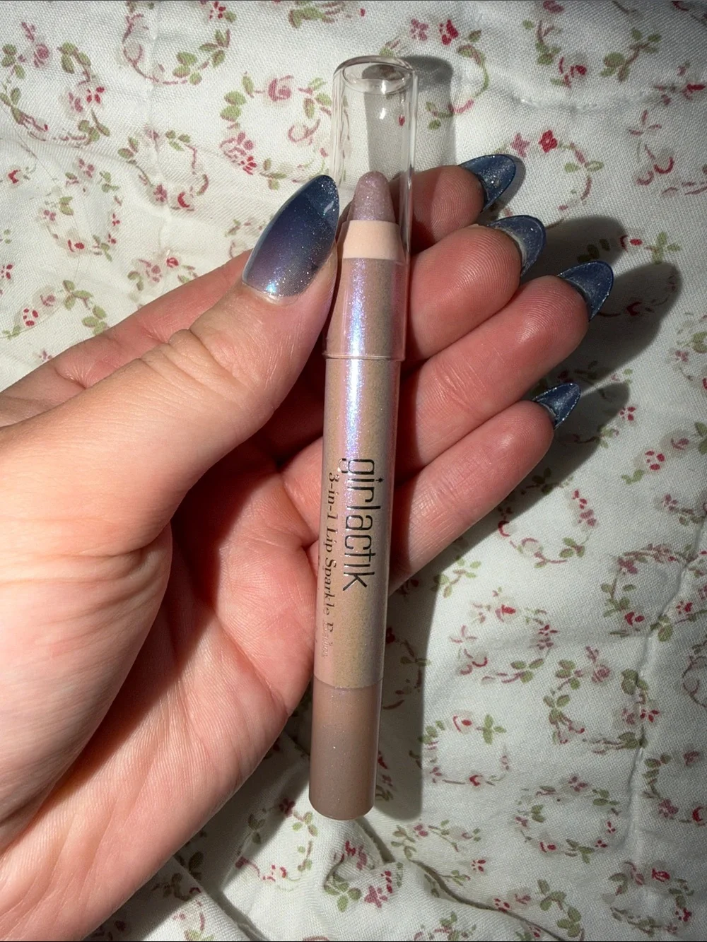 Girlactik Shimmer Lip Stain Crayon — Iridescent Pink
